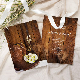 Cowboy Boots Daisies Horse Bit Engagement Party Kaart