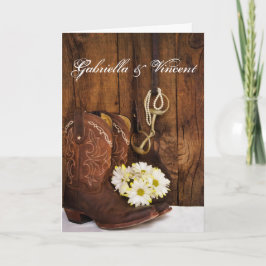 Cowboy Boots, Daisies Horse Bit Western Wedding