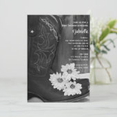 Cowboy Boots Daisies Land Western Baby shower Kaart (Staand voorkant)