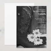 Cowboy Boots Daisies Land Western Baby shower Kaart (Voorkant / Achterkant)