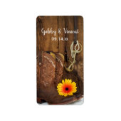 Cowboy Boots, Daisy and Horse Bit Country Wedding Etiket (Voorkant)
