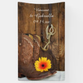 Cowboy Boots, Daisy and Horse Bit Country Wedding Spandoek (Verticaal)