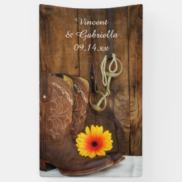Cowboy Boots, Daisy and Horse Bit Country Wedding Spandoek