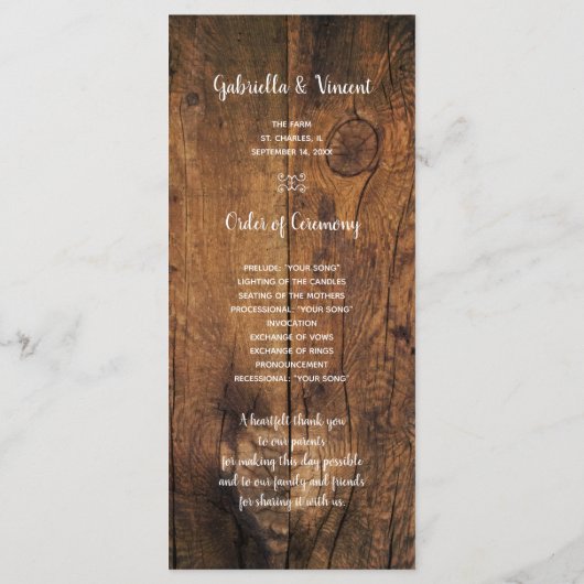 Cowboy Boots, Daisy and Horse Bit Wedding Program Programmakaart (Achterkant)