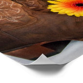 Cowboy Boots, Daisy and Horse Bit Western Wedding Poster (Hoek)