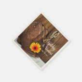 Cowboy Boots, Daisy and Horse Bit Western Wedding Servetten (Hoek)