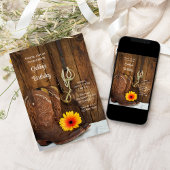 Cowboy Boots Daisy Country Westerne Birthday Party Kaart