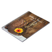 Cowboy Boots, Daisy Horse Bit Country Wedding Notitieboek (Linkerzijde)