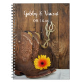 Cowboy Boots, Daisy Horse Bit Country Wedding Notitieboek (Voorkant)