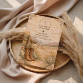 Cowboy Boots Desert Wedding Kaart