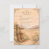 Cowboy Boots Desert Wedding RSVP Kaartje (Voorkant)