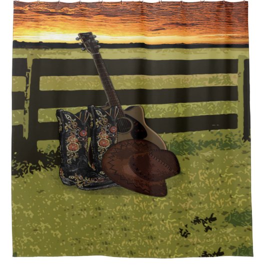 Cowboy Boots Douchegordijn (Voorkant)
