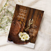 Cowboy Boots en Daisies Country Birthday Party Kaart