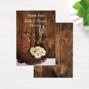 Cowboy Boots en Daisies Ranch Wedding Favor Labels Visitekaartje