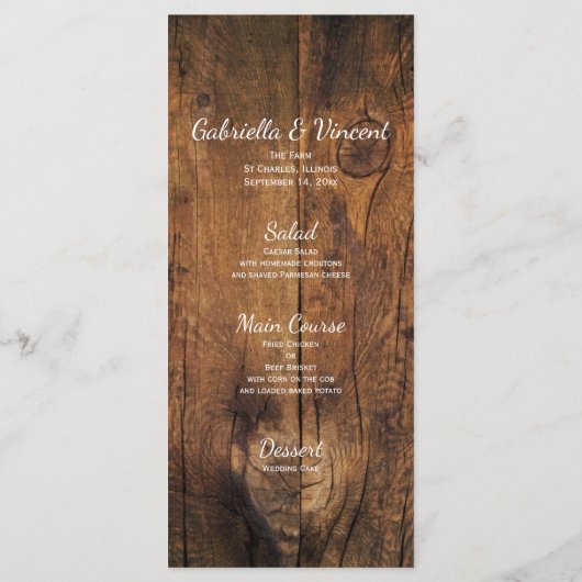 Cowboy Boots en Daisies Western Wedding Menu (Achterkant)