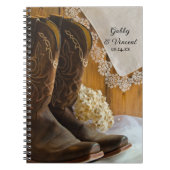 Cowboy Boots en Lace Country Barn Wedding Notitieboek (Voorkant)