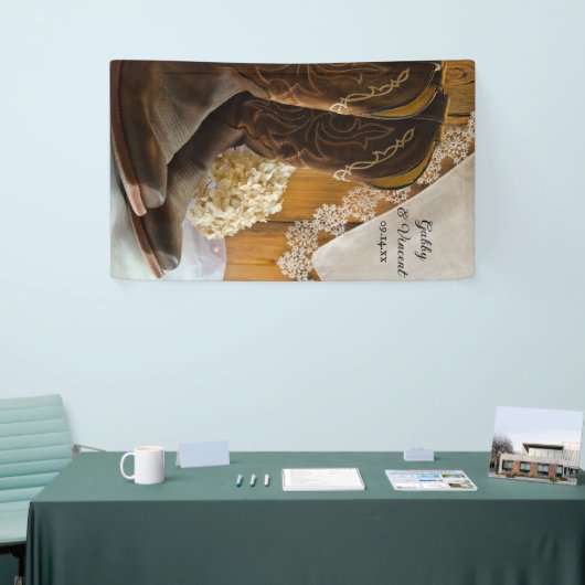 Cowboy Boots en Lace Country Barn Wedding Spandoek (Beurs)