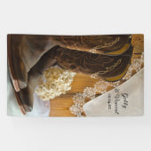 Cowboy Boots en Lace Country Barn Wedding Spandoek (Horizontaal)