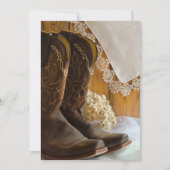 Cowboy Boots en Lace Country Western Wedding Kaart (Voorkant)