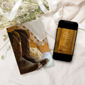 Cowboy Boots en Lace Country Western Wedding Kaart