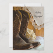 Cowboy Boots en Lace Western Engagement Party Kaart (Voorkant)