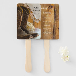 Cowboy Boots en Lace Western Wedding Program Handwaaier