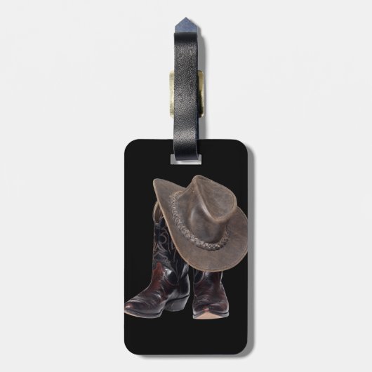 Cowboy Boots en Pet Bagagelabel (Achterkant verticaal)