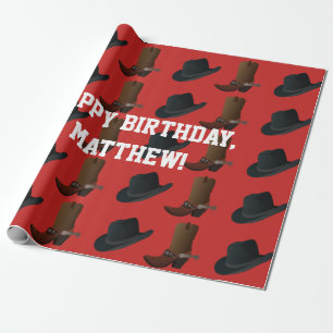 Cowboy Boots en Pet Birthday Cadeaupapier