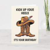 Cowboy Boots en Pet Birthday Kaart (Voorkant)