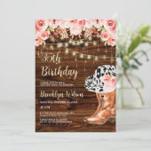 Cowboy Boots en Pet Birthday Party Invitation Kaart (Staand voorkant)