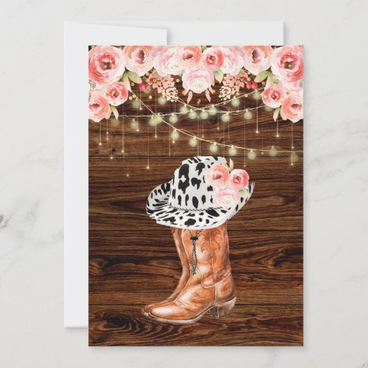 Cowboy Boots en Pet Birthday Party Invitation Kaart (Achterkant)