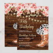 Cowboy Boots en Pet Birthday Party Invitation Kaart (Voorkant / Achterkant)