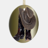 Cowboy Boots en Pet Keramisch Ornament (Rechts)