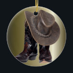 Cowboy Boots en Pet Keramisch Ornament<br><div class="desc">Cowboy Boots en Pet.  frontiernow.com</div>