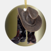 Cowboy Boots en Pet Keramisch Ornament (Voorkant)