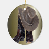 Cowboy Boots en Pet Keramisch Ornament (Links)