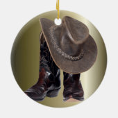 Cowboy Boots en Pet Keramisch Ornament (Achterkant)