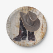 Cowboy Boots en Pet Papieren Bordje (Voorkant)