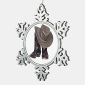 Cowboy Boots en Pet Tin Sneeuwvlok Ornament (Rechts)