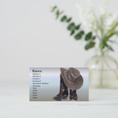 Cowboy Boots en Pet Visitekaartje (Staand voorkant)