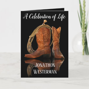 Cowboy Boots en Rope Celebration of Life Card Kaart