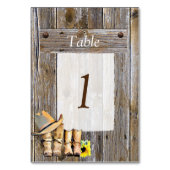 Cowboy Boots en Sunflower Table Number Wedding Kaart (Voorkant)