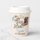 Cowboy Boots First Rodeo Birthday Papieren Bekers (Achterkant)