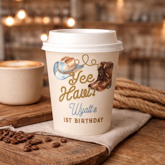 Cowboy Boots First Rodeo Birthday Papieren Bekers