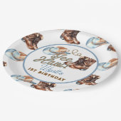 Cowboy Boots First Rodeo Birthday Papieren Bordje (Gekanteld)