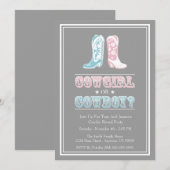 Cowboy Boots Gender onthult feestelijke uitnodigin Kaart (Voorkant / Achterkant)