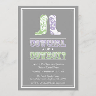 Cowboy Boots Gender onthult feestelijke uitnodigin Kaart