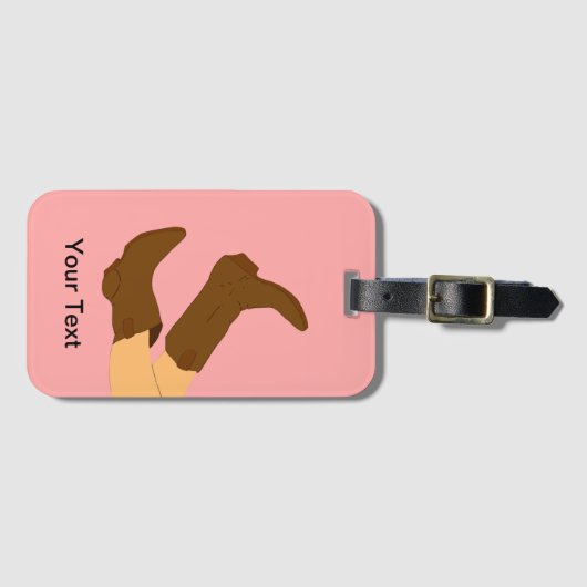 Cowboy Boots gepersonaliseerd Bagagelabel (Voorkant (horizontaal))