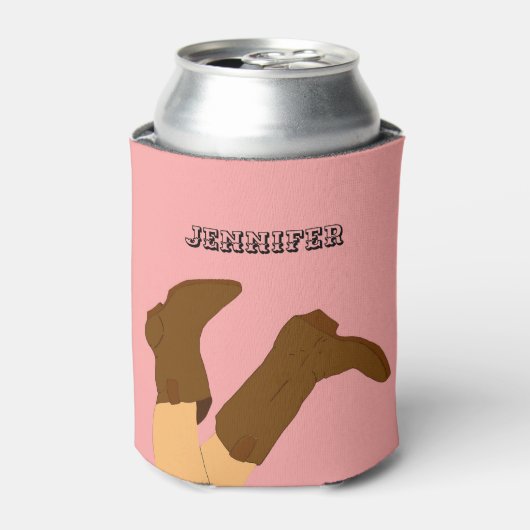 Cowboy Boots gepersonaliseerd Blikjeskoeler (Blikje Voorkant)