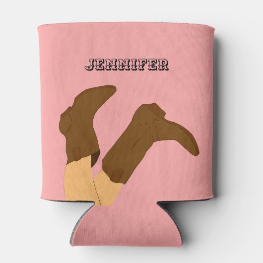 Cowboy Boots gepersonaliseerd Blikjeskoeler (Achterkant)